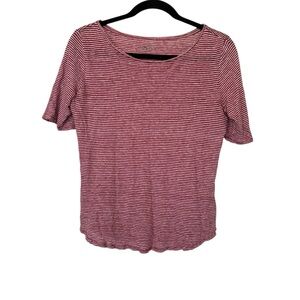 Loft Linen Striped Shirt Red‎ & White